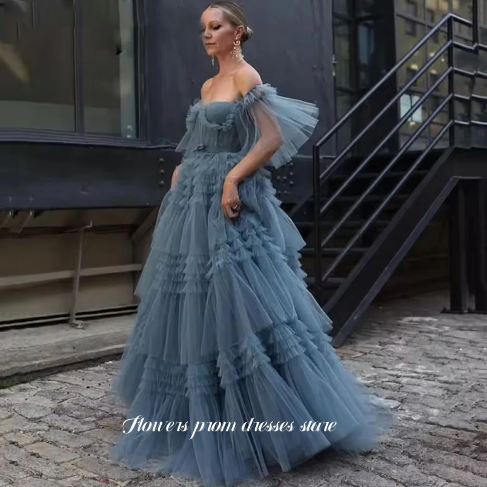 Flowers Off Shoulder Prom Dress Multilayer Evening Dress Tulle Princess Party Dress for Women vestidos de fiesta Customized
Flowers Off Shoulder Prom Dress Multilayer Evening Dress Tulle Princess Party Dress for Women vestidos de fiesta Customized