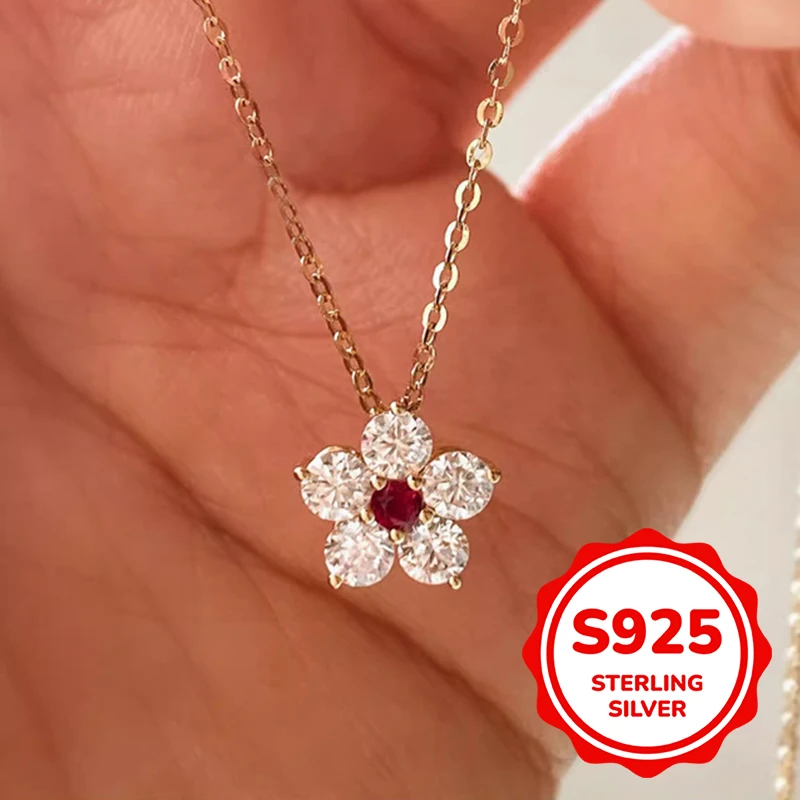 S925 sterling silver round five-petal flower necklace for women simple classic fashion light luxury elegant trendy daily life
S925 sterling silver round five-petal flower necklace for women simple classic fashion light luxury elegant trendy daily life
