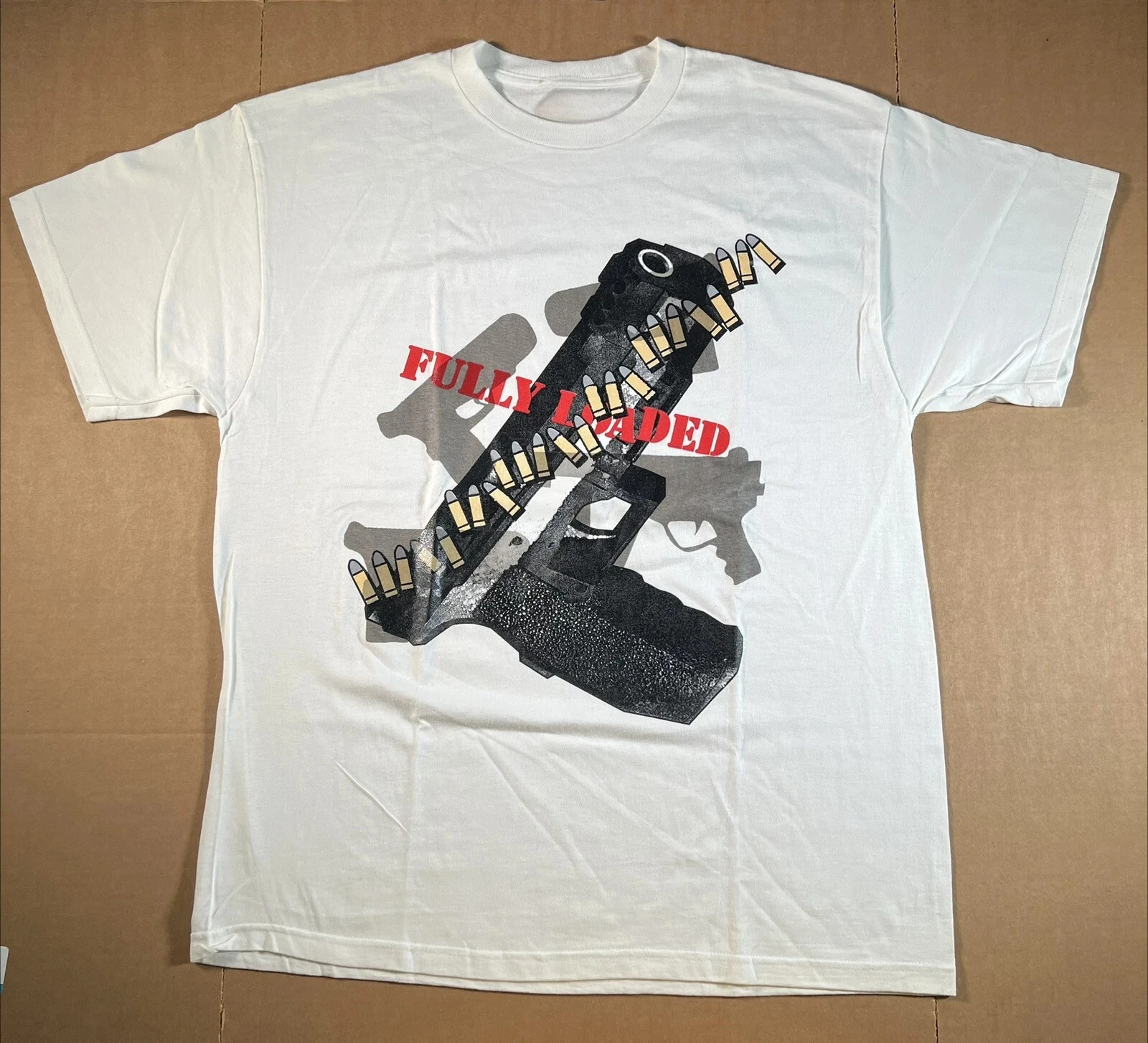 intage Fully Loaded Promo T-Shirt Rare Guns Ammo Deadstock American Fashion T-shirt Men Short-sleeved Women Cotton Round-neck
intage Fully Loaded Promo T-Shirt Rare Guns Ammo Deadstock American Fashion T-shirt Men Short-sleeved Women Cotton Round-neck