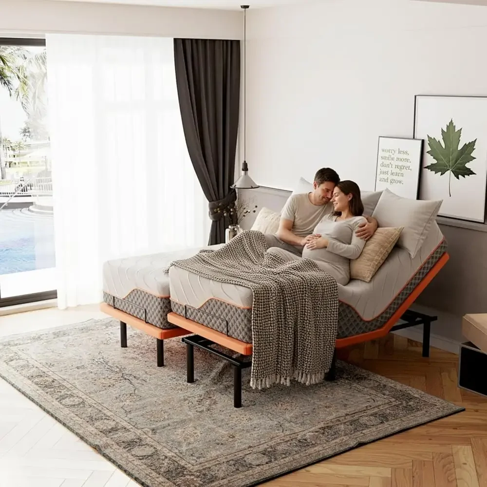 Split King Adjustable Bed e with Mattr- 14” Luxury Hybrid Mattr, Smart APP Contorl, Massage, Zero Gravity, Anti-Snore, 5 Minutes
Split King Adjustable Bed e with Mattr- 14” Luxury Hybrid Mattr, Smart APP Contorl, Massage, Zero Gravity, Anti-Snore, 5 Minutes