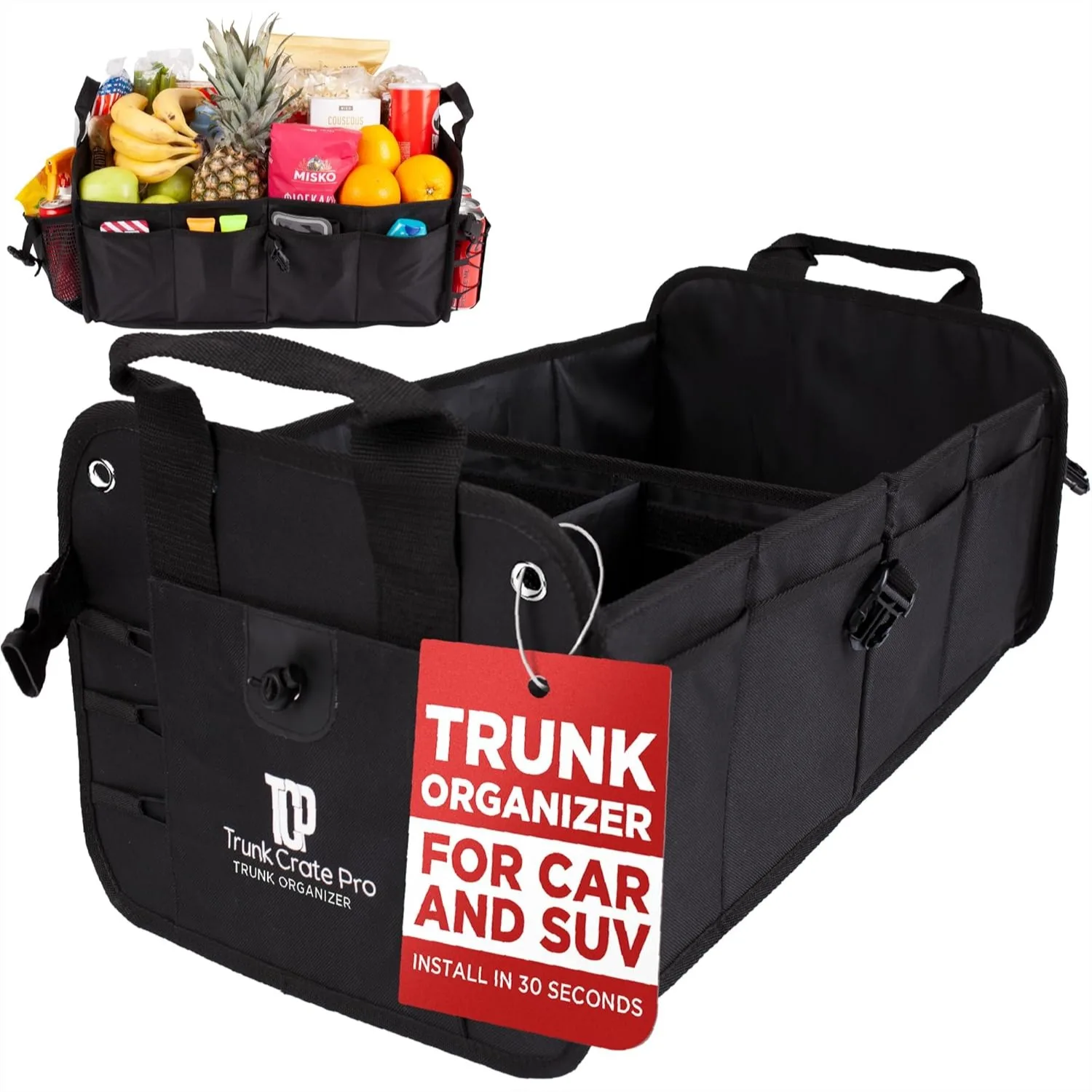 Car Organizers and Storage Premium Adjustable Multi Compartments Portable Foldable SUV Trunk Organizer for Car, 20.86"L x 13.4"W
Car Organizers and Storage Premium Adjustable Multi Compartments Portable Foldable SUV Trunk Organizer for Car, 20.86"L x 13.4"W