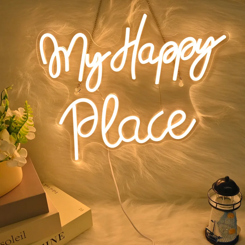 my happy place neon sign Bedroom Bar Club light Letter Wall Decor Lights Wedding Party Room Decoration Dimmable Lamp Led Sign
my happy place neon sign Bedroom Bar Club light Letter Wall Decor Lights Wedding Party Room Decoration Dimmable Lamp Led Sign