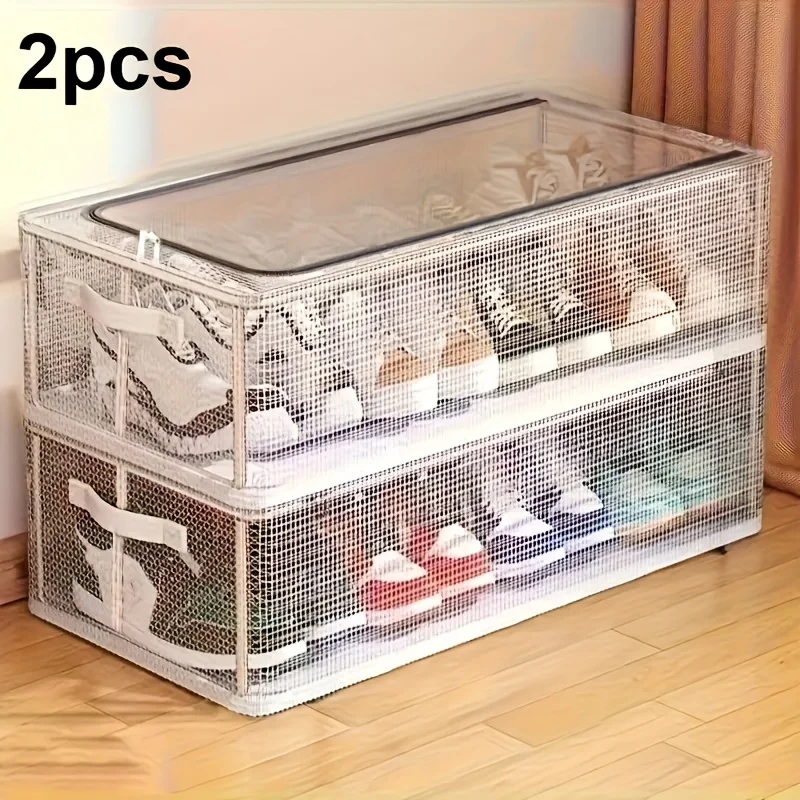 us2 Transparent Shoe Storage Boxes, Easy Modern Style PVC Material, Rectangular with Steel Frame Support, with 2 Openable Transparent Windows, Space-Saving Foldable Shoe Rack, Suitable for Home Dormitory Shoe Organization, Under The Bed Storage Boxd
us2 Transparent Shoe Storage Boxes, Easy Modern Style PVC Material, Rectangular with Steel Frame Support, with 2 Openable Transparent Windows, Space-Saving Foldable Shoe Rack, Suitable for Home Dormitory Shoe Organization, Under The Bed Storage Boxd