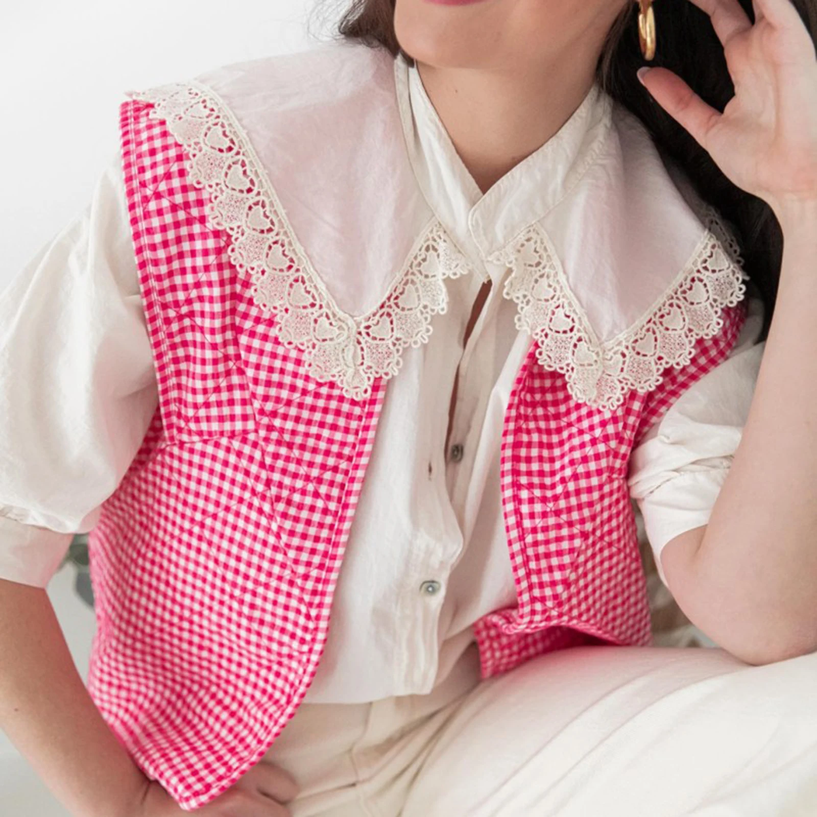 Women's Plaid Print Waistcoat Open Front Sleeveless Lightweight Cardigan for Summer, Spring
Women's Plaid Print Waistcoat Open Front Sleeveless Lightweight Cardigan for Summer, Spring