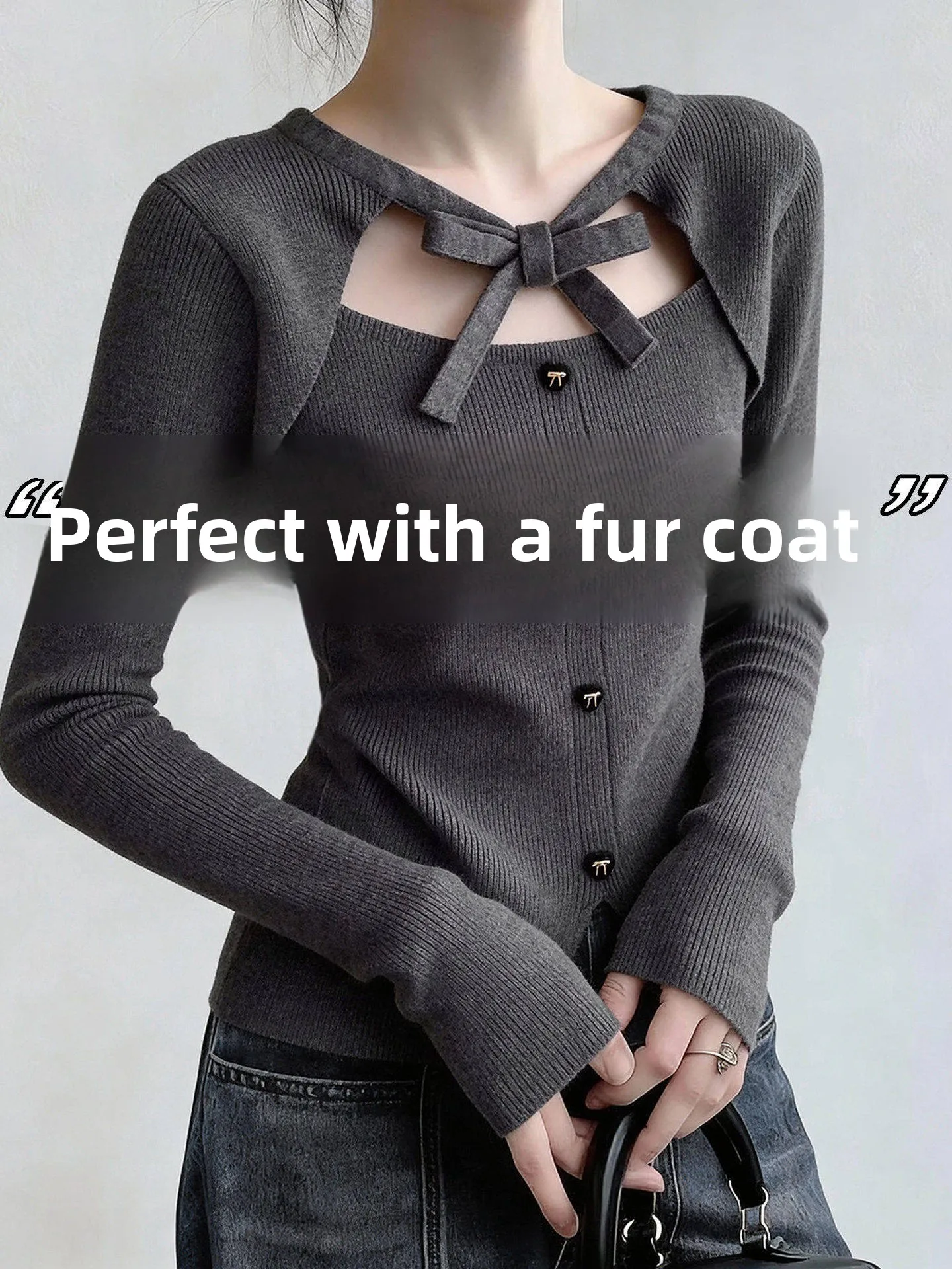 Gray Hollow out Fake Two-Piece Base Shirt Women's Winter Inner Wear Korean Style Waist-Cut T-Shirt Soft Cotton Long Sleeve
Gray Hollow out Fake Two-Piece Base Shirt Women's Winter Inner Wear Korean Style Waist-Cut T-Shirt Soft Cotton Long Sleeve