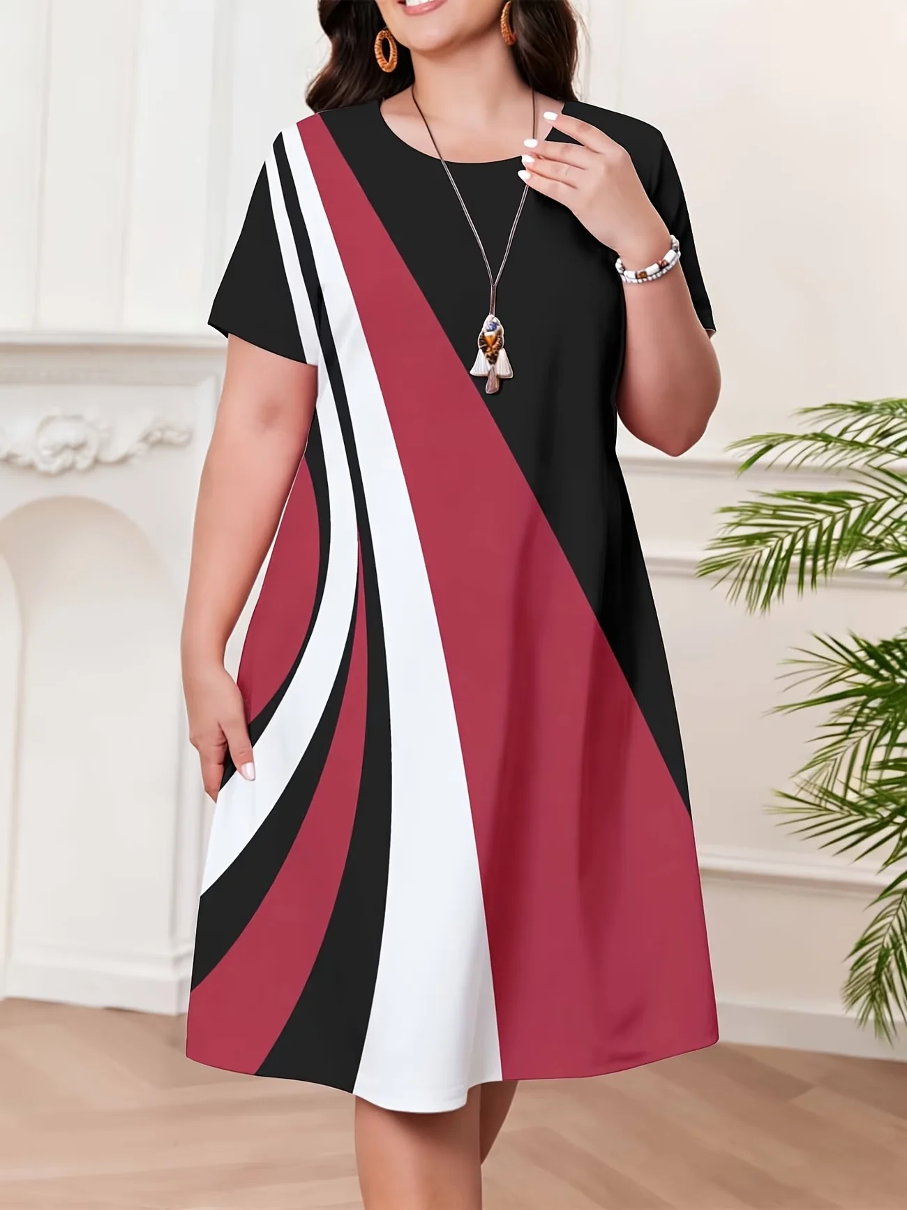 Summer Dress Big Size 3XL Print Beach Dress Fashion Women's Short Sleeve O-Neck Loose Casual A-Line Dress
Summer Dress Big Size 3XL Print Beach Dress Fashion Women's Short Sleeve O-Neck Loose Casual A-Line Dress