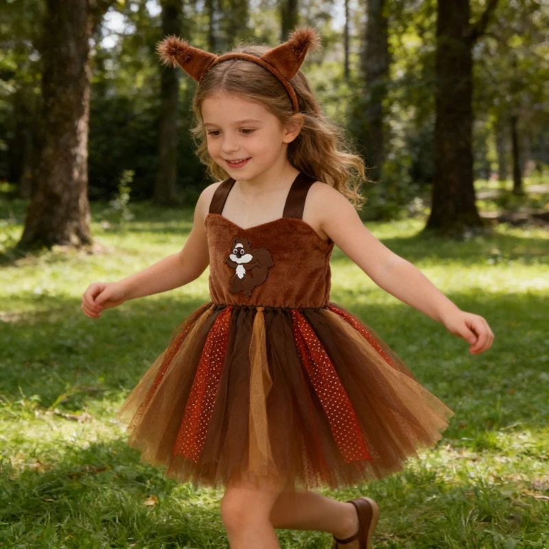 Halloween Girls Squirrel Animal Cosplay Outfit, Kids Stage Show Tutu Dress, Children Carnival Party Fancy Performance Costume
Halloween Girls Squirrel Animal Cosplay Outfit, Kids Stage Show Tutu Dress, Children Carnival Party Fancy Performance Costume