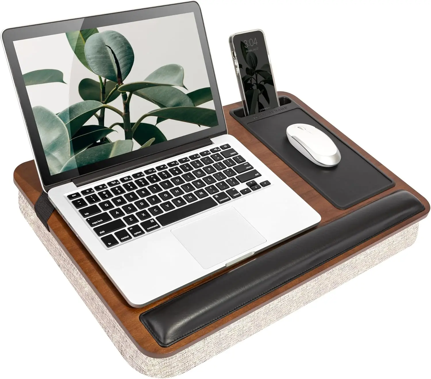 Premium Acacia Wood Lap Desk with Wrist Rest, Mouse Pad, and Phone Holder for 15.6 Inch Laptops in Java Finish
Premium Acacia Wood Lap Desk with Wrist Rest, Mouse Pad, and Phone Holder for 15.6 Inch Laptops in Java Finish