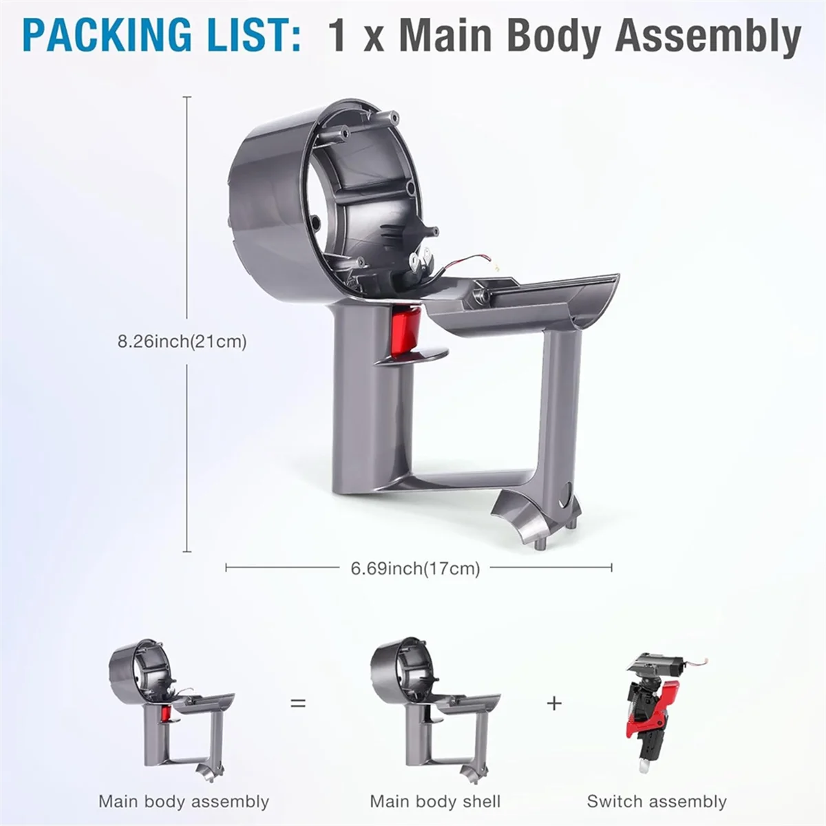 LLXA Main Body Assembly Housing Replacement for Dyson V11 SV14 Vacuum Cleaner Main Body Service Assembly Casing
LLXA Main Body Assembly Housing Replacement for Dyson V11 SV14 Vacuum Cleaner Main Body Service Assembly Casing
