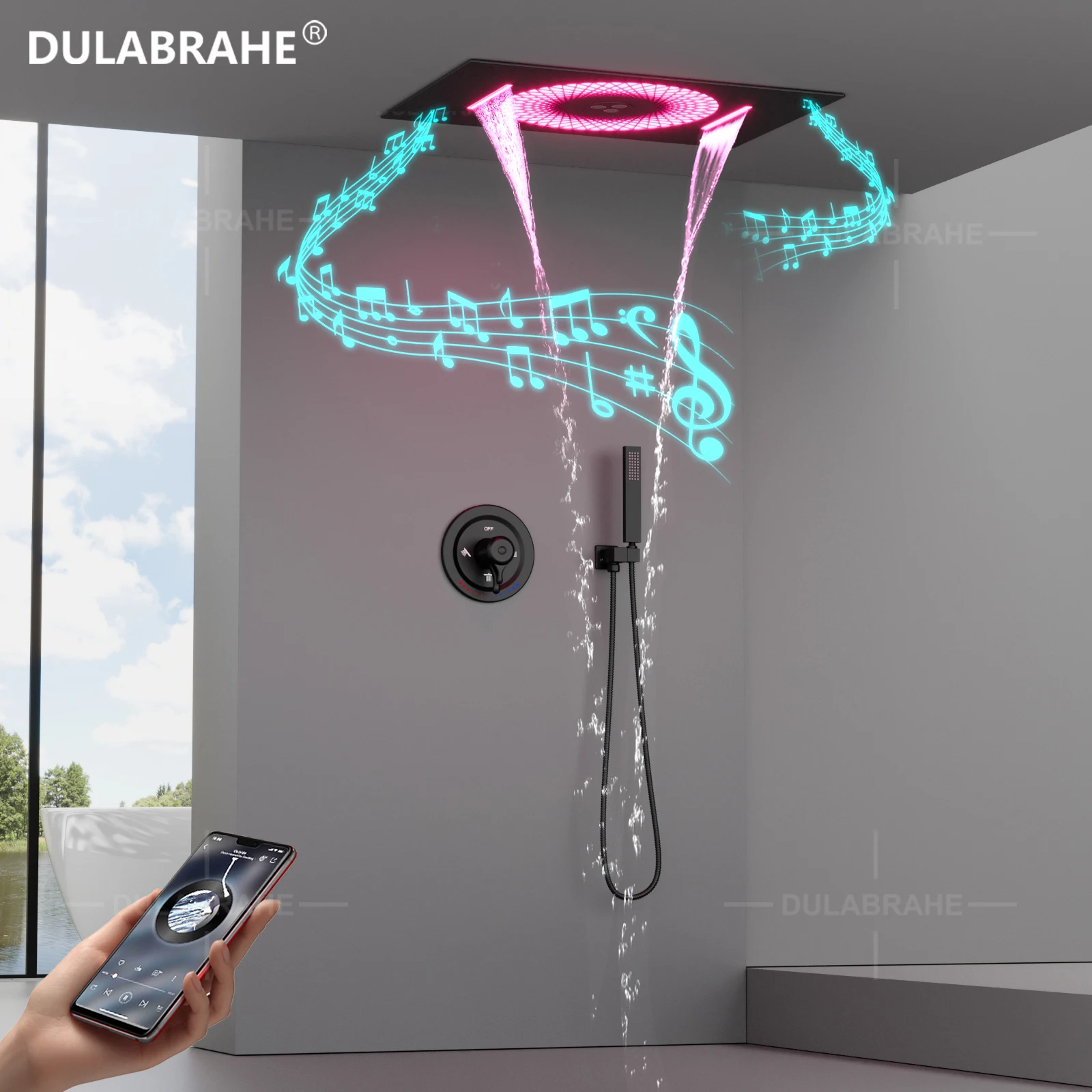 DULABRAHE 2024 НОВЫЙ роскошный 3-функциональный матовый черный смеситель для душа со светодиодной подсветкой, набор для холодного и горячего душа с музыкой
DULABRAHE 2024 НОВЫЙ роскошный 3-функциональный матовый черный смеситель для душа со светодиодной подсветкой, набор для холодного и горячего душа с музыкой