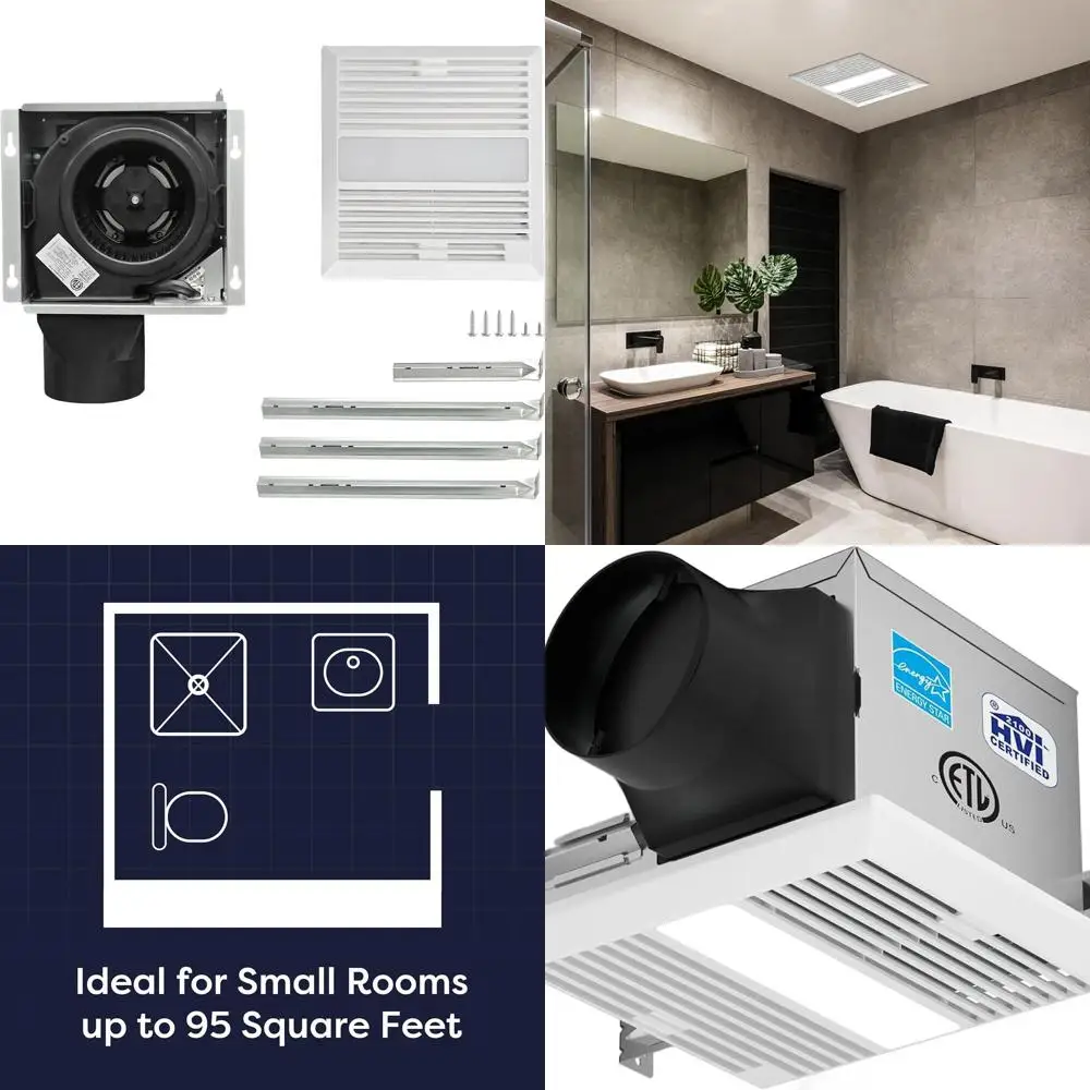 Тихий вытяжной вентилятор для ванной комнаты со светодиодной подсветкой 100 куб. футов в минуту для дома и офиса, простая установка
Тихий вытяжной вентилятор для ванной комнаты со светодиодной подсветкой 100 куб. футов в минуту для дома и офиса, простая установка