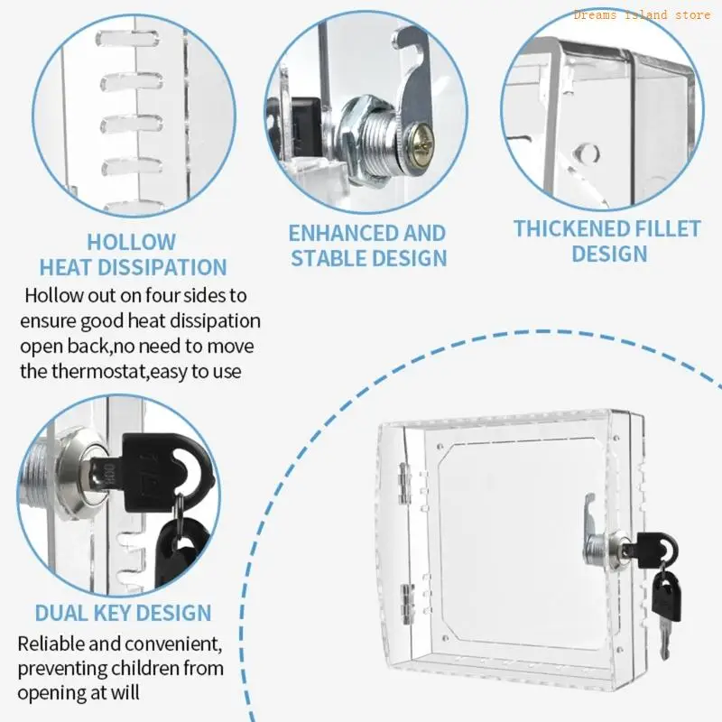 Universals Square Clear Thermostat Lock Box с клавишами установил заблокируемый защитный защитник термостата для настенного HX6C
Universals Square Clear Thermostat Lock Box с клавишами установил заблокируемый защитный защитник термостата для настенного HX6C