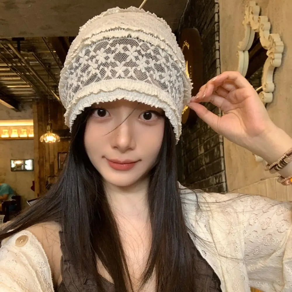 Cute Hollow Out Embroidered Lace Hat Breathable Spicy Girl Beanies Hat Korean Style Thin Flower Cap Outdoor
Cute Hollow Out Embroidered Lace Hat Breathable Spicy Girl Beanies Hat Korean Style Thin Flower Cap Outdoor