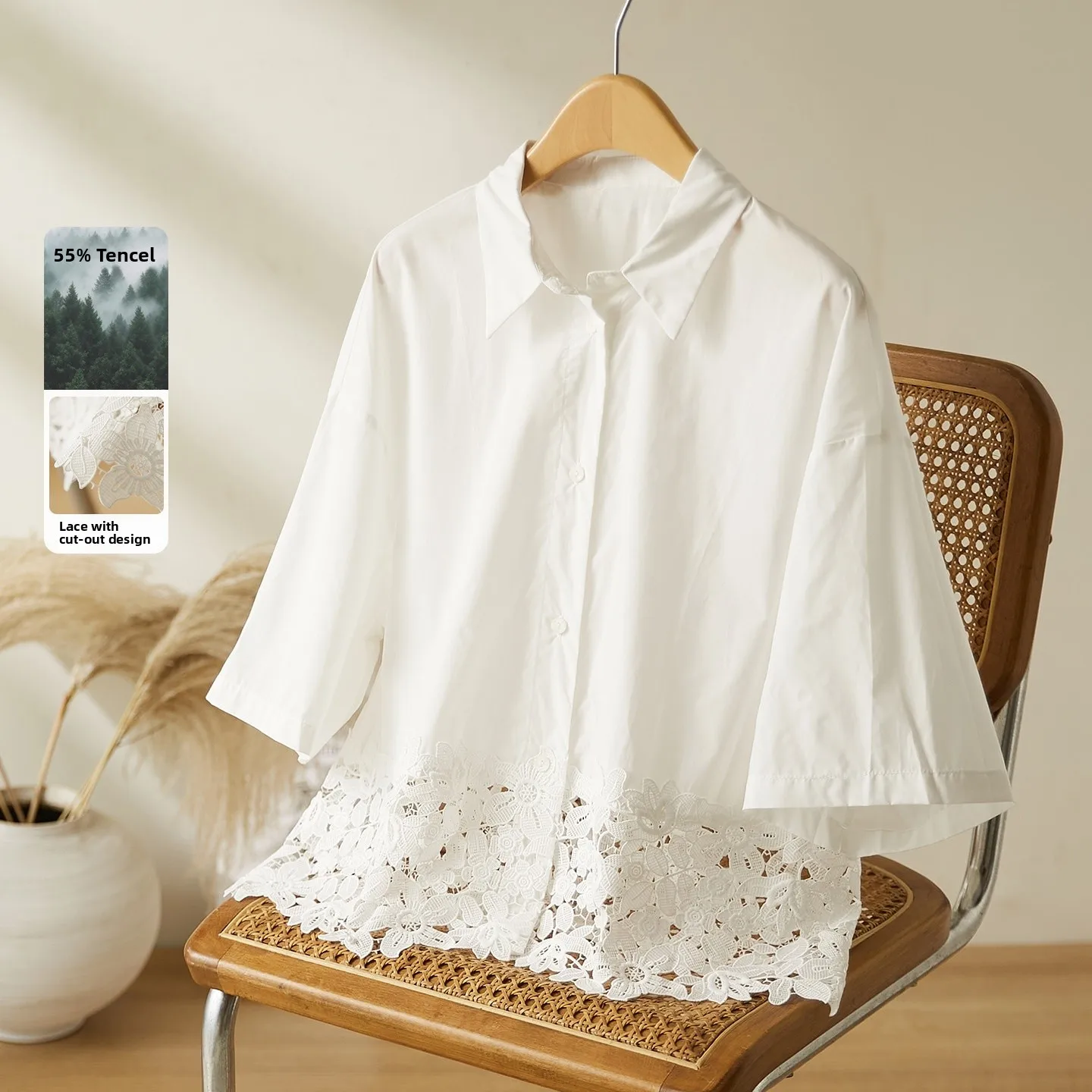 Ele Commute Sle Embroidered Hollow out Cotton irt Women's Summer New Loose Fit Svel Turn-down Collar Top
Ele Commute Sle Embroidered Hollow out Cotton irt Women's Summer New Loose Fit Svel Turn-down Collar Top