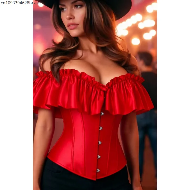 Sexy Off Shoulder Ruffled Red Corset Lace-up Top Women's Victorian Black Vintage Waist Underbust Cincher Party Outfits
Sexy Off Shoulder Ruffled Red Corset Lace-up Top Women's Victorian Black Vintage Waist Underbust Cincher Party Outfits