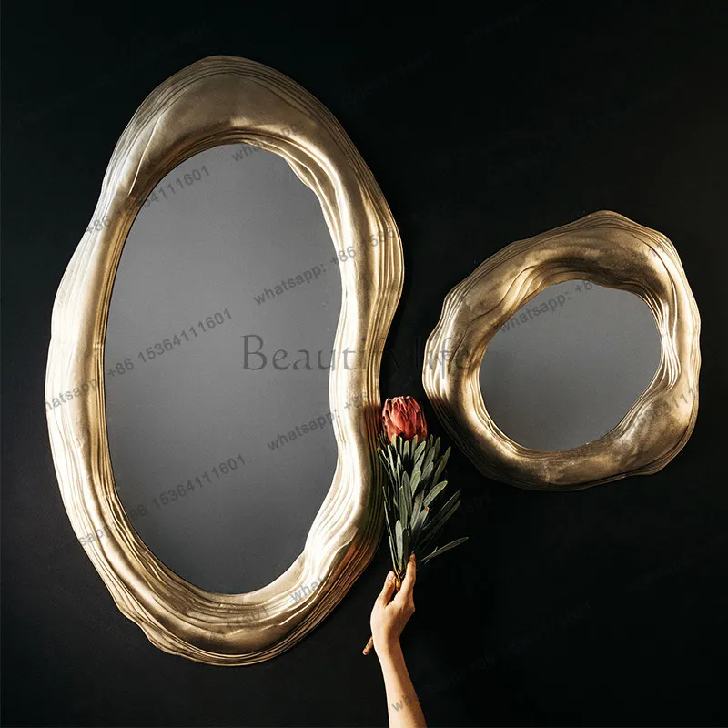 American classical irregular decorative mirror background wall hanging entrance art mirror
American classical irregular decorative mirror background wall hanging entrance art mirror
