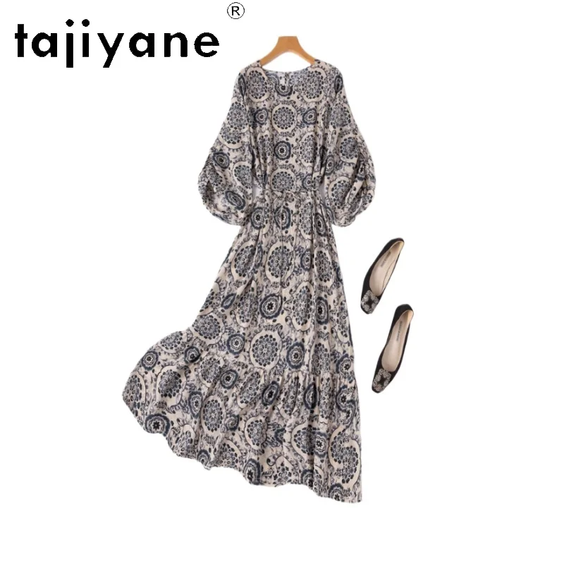 TAJIYANE 100% Mulberry Silk Dress Woman Summer 2025 Elegant Printed Long Dresses Loose Fit Frocks Ladies Clothes платье женское
TAJIYANE 100% Mulberry Silk Dress Woman Summer 2025 Elegant Printed Long Dresses Loose Fit Frocks Ladies Clothes платье женское