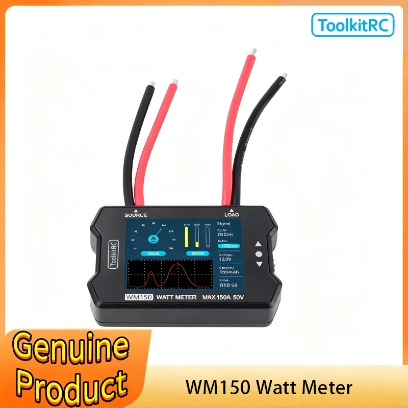 ToolkitRC WM150 150A 50V Watt Meter Power Analyzer LCD Display Voltage Current Tester PWM Output for RC FPV Drone
ToolkitRC WM150 150A 50V Watt Meter Power Analyzer LCD Display Voltage Current Tester PWM Output for RC FPV Drone