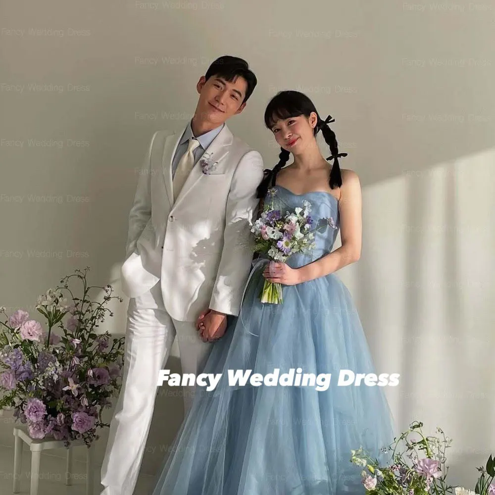 Fancy Simple Sky Blue Tulle Korea Wedding Photo Shoot Dress Sweetheart Bridal Gowns Floor Length Corset Back Customized
Fancy Simple Sky Blue Tulle Korea Wedding Photo Shoot Dress Sweetheart Bridal Gowns Floor Length Corset Back Customized