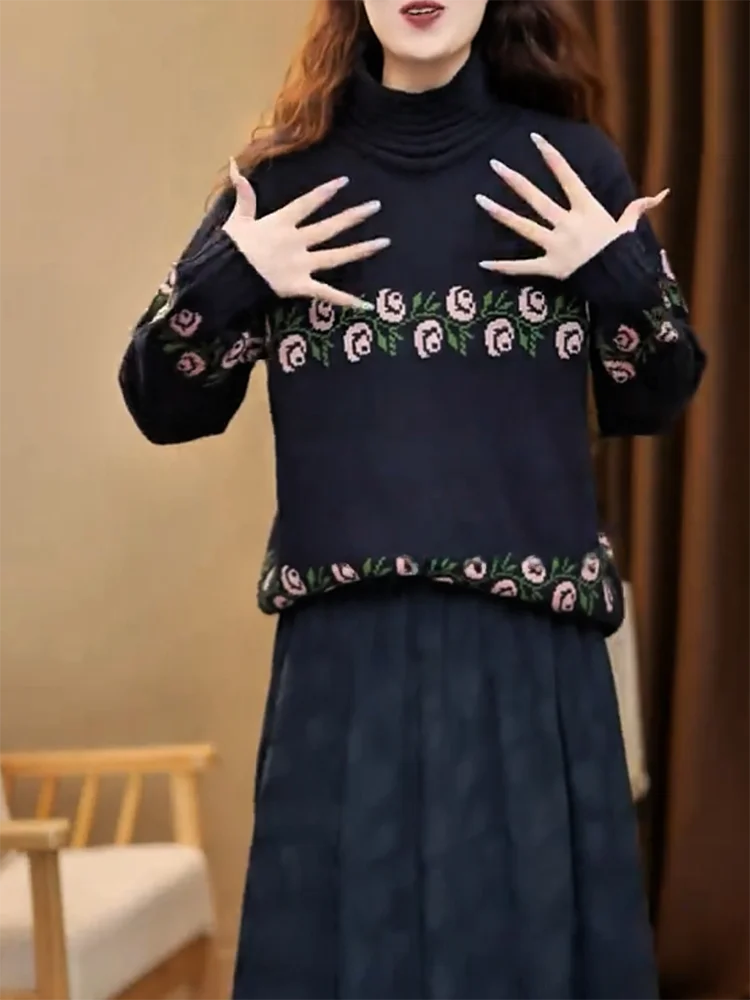 Korean Sle High Collar Flower Sweater Faionable Versatile Slimming Large Size Autumn Winter New Arrival Warmth Heating Lo...
Korean Sle High Collar Flower Sweater Faionable Versatile Slimming Large Size Autumn Winter New Arrival Warmth Heating Lo...