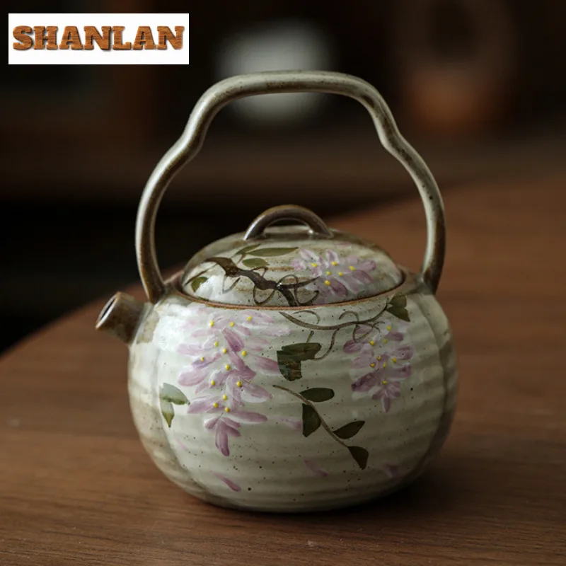 190ml Hand-painted Wisteria Loop-handled Teapot Retro Tea Infuser Pot Tea Maker Kettle With Ball Hole Drinkware Supplies Craft
190ml Hand-painted Wisteria Loop-handled Teapot Retro Tea Infuser Pot Tea Maker Kettle With Ball Hole Drinkware Supplies Craft