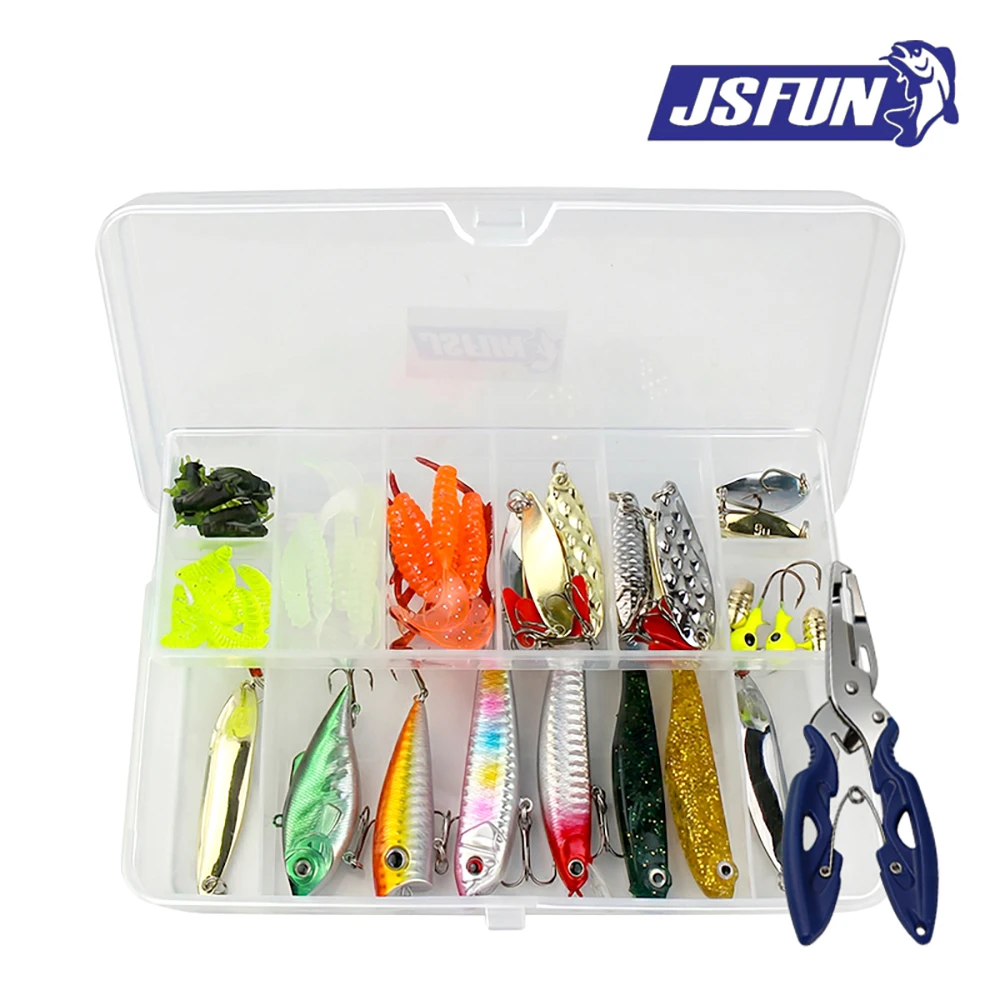 JSFUN 107PCS Fishing Lure Kit with Tackle Box Spoons Soft Baits Hard Lures Pliers for Bass Trout Freshwater Saltwater
JSFUN 107PCS Fishing Lure Kit with Tackle Box Spoons Soft Baits Hard Lures Pliers for Bass Trout Freshwater Saltwater