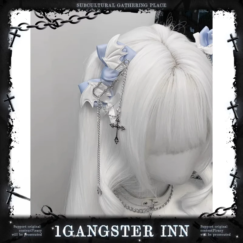 Original Hairpin Subcultural Headdress Blue Embellished Cross Versatile hair clips
Original Hairpin Subcultural Headdress Blue Embellished Cross Versatile hair clips