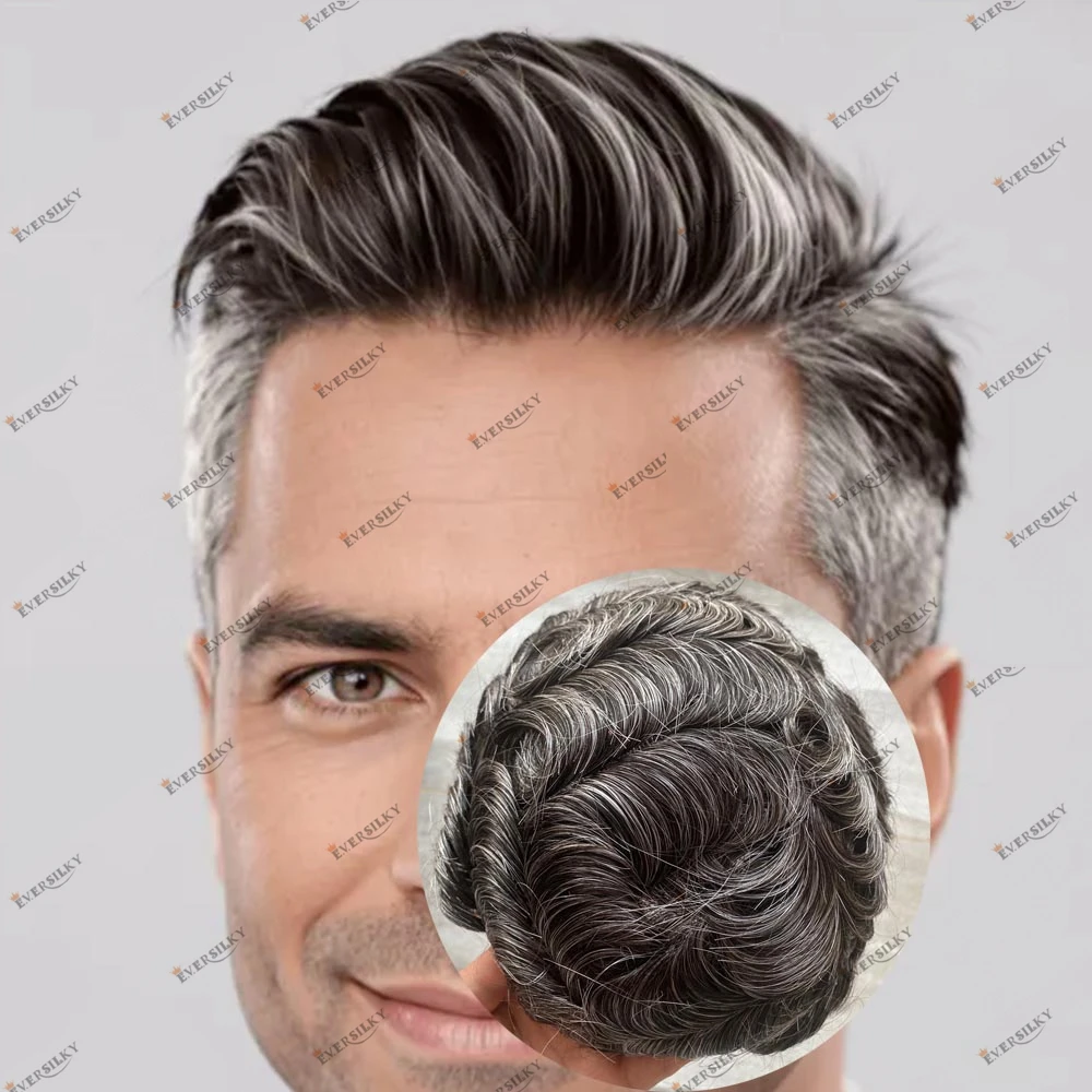 1B40 1B50 Grey Human Hair Men’s Natural Hairline Durable Full Skin Base Toupee Prosthesis Cheapest 0.1mm Injected PU Hairpieces
1B40 1B50 Grey Human Hair Men’s Natural Hairline Durable Full Skin Base Toupee Prosthesis Cheapest 0.1mm Injected PU Hairpieces