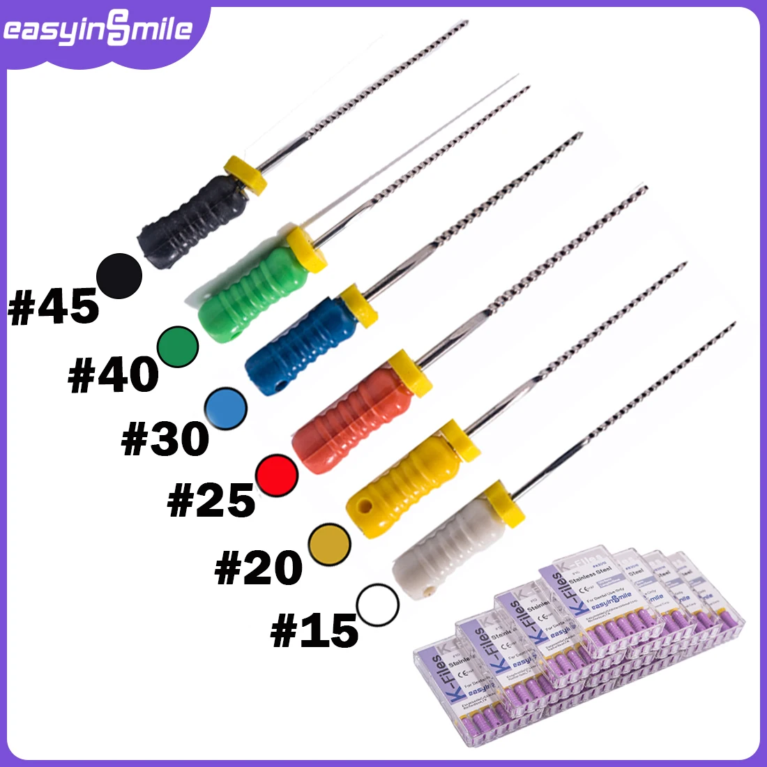 Стоматологические файлы для ручного использования из нержавеющей стали, эндодонтические стоматологические инструменты, файл для корневых каналов, K-файл 25 мм
Стоматологические файлы для ручного использования из нержавеющей стали, эндодонтические стоматологические инструменты, файл для корневых каналов, K-файл 25 мм