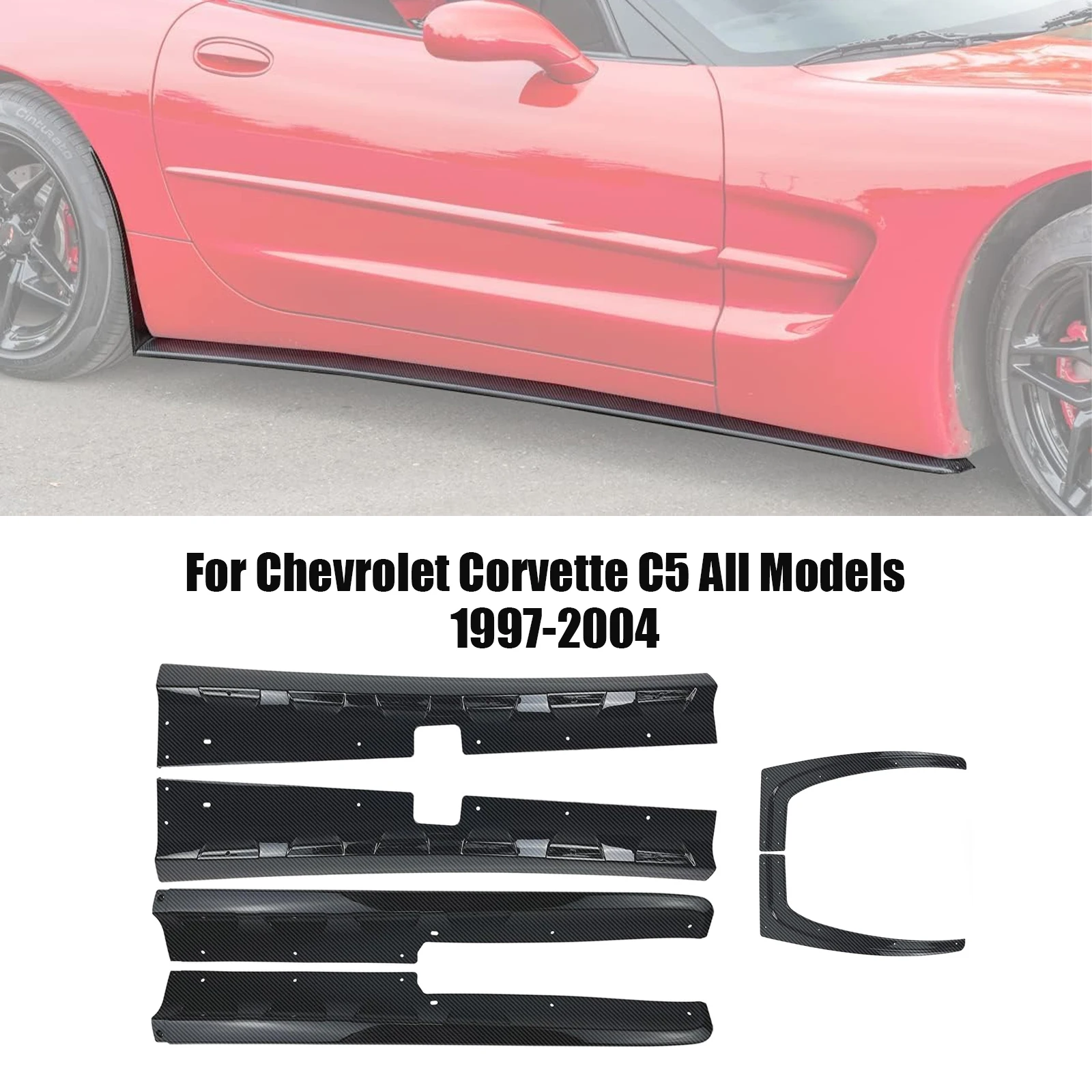 Side Skirts Carbon Fiber Look Body Kit Extension & Mud Flaps Fender For Chevrolet Corvette C5 All Models 1997-2004 Z06 2-Door
Side Skirts Carbon Fiber Look Body Kit Extension & Mud Flaps Fender For Chevrolet Corvette C5 All Models 1997-2004 Z06 2-Door