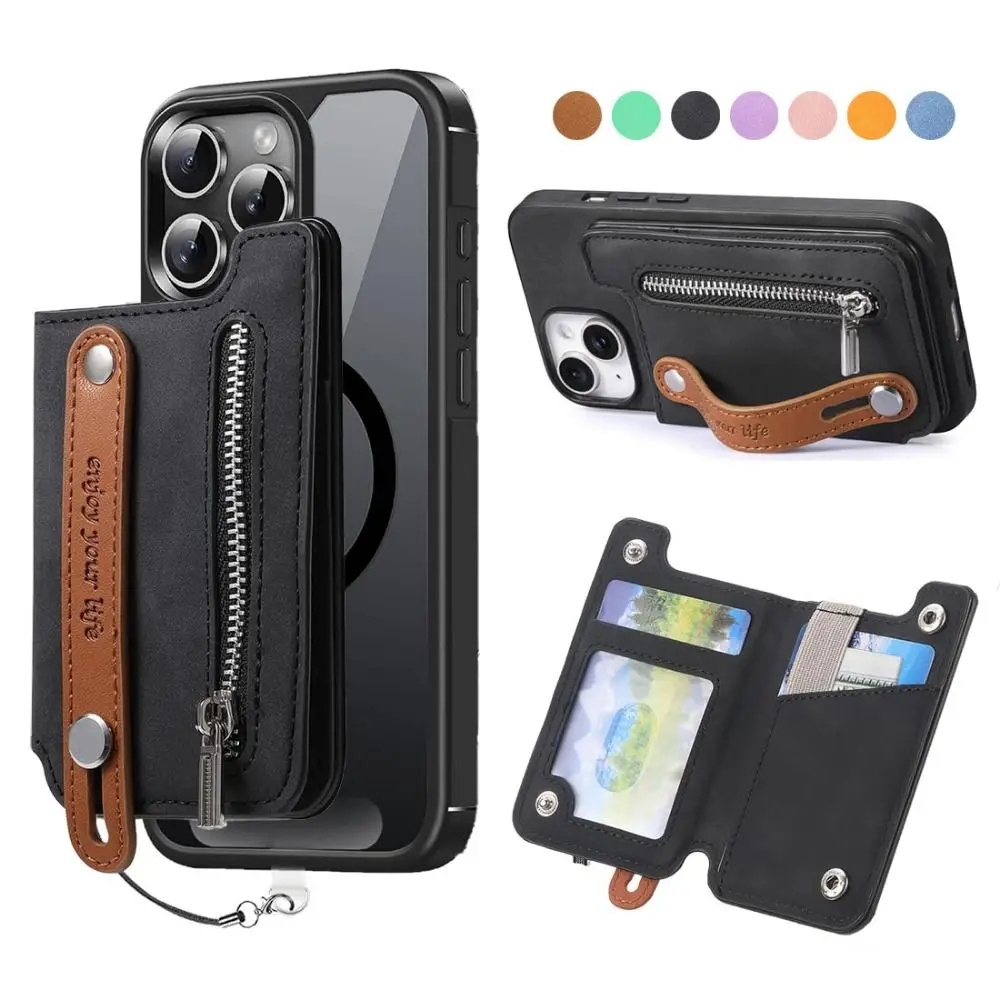 New Magnetic Phone Card Bag with Wrist Strap Foldable Magsafe Wallet RFID Blocking PU Leather Phone Card Holder
New Magnetic Phone Card Bag with Wrist Strap Foldable Magsafe Wallet RFID Blocking PU Leather Phone Card Holder