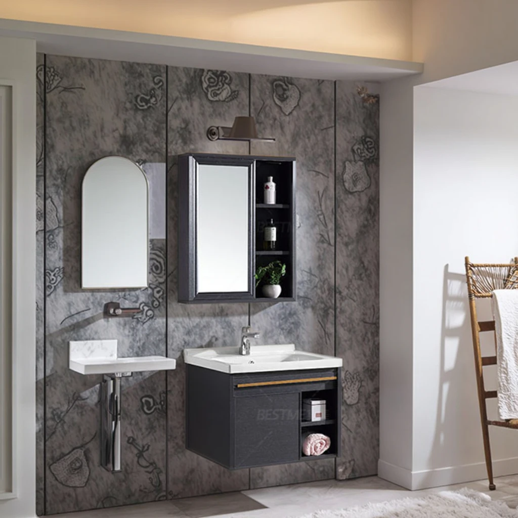 Современная мебель для ванной комнаты: подвесной шкаф-тумба из ПВХ с одной раковиной, синий, для хранения вещей
Современная мебель для ванной комнаты: подвесной шкаф-тумба из ПВХ с одной раковиной, синий, для хранения вещей