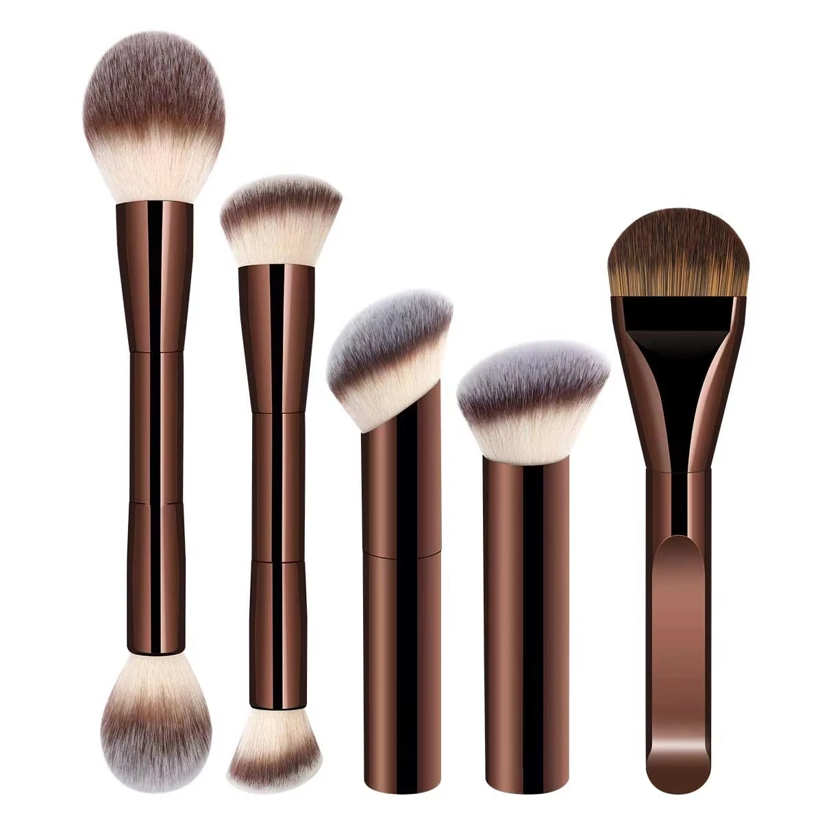 5 PCS Foundation Makeup Brush Set Double-ended Kabuki Mask Contour Brush for Liquid Powder Concealer Cream Cosmetics Blending Ma
5 PCS Foundation Makeup Brush Set Double-ended Kabuki Mask Contour Brush for Liquid Powder Concealer Cream Cosmetics Blending Ma