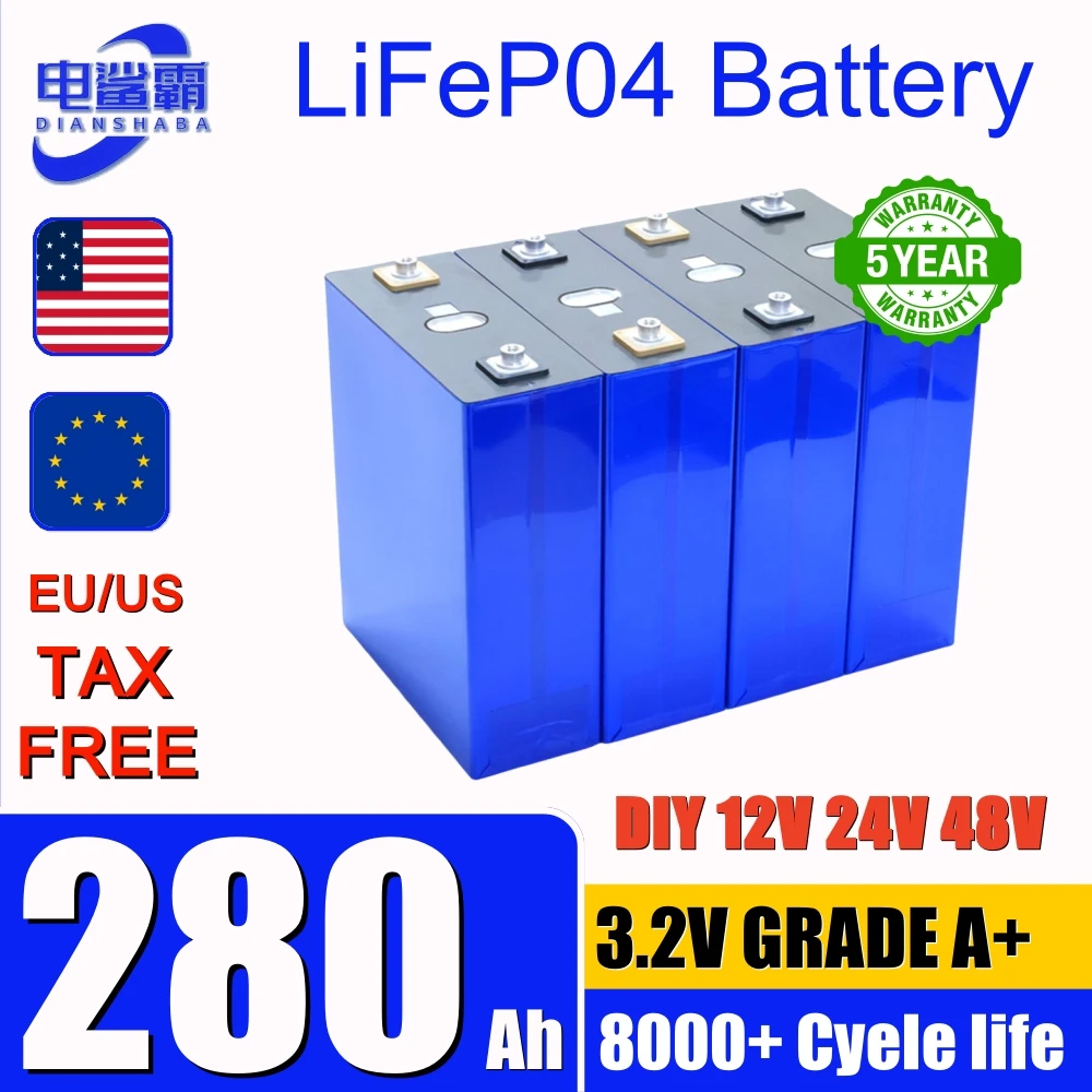 8000 циклов 280 Ач Lifepo4 Батарея класса A 3,2 В DIY 12 В 24 В 48 В RV Солнечная лодка для кемпинга Гольф Яхта
8000 циклов 280 Ач Lifepo4 Батарея класса A 3,2 В DIY 12 В 24 В 48 В RV Солнечная лодка для кемпинга Гольф Яхта