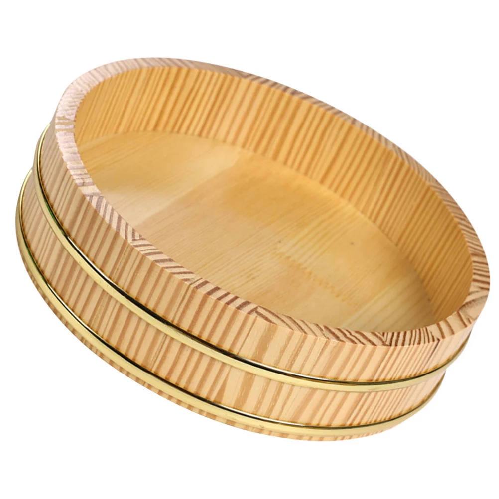 1pcs Japanese Wooden Sushi Serving Tray Gold Rim Hangiri Bowl For Sushi Rice Mixing Sashimi Serving Restaurant Home Kitchen Use
1pcs Japanese Wooden Sushi Serving Tray Gold Rim Hangiri Bowl For Sushi Rice Mixing Sashimi Serving Restaurant Home Kitchen Use