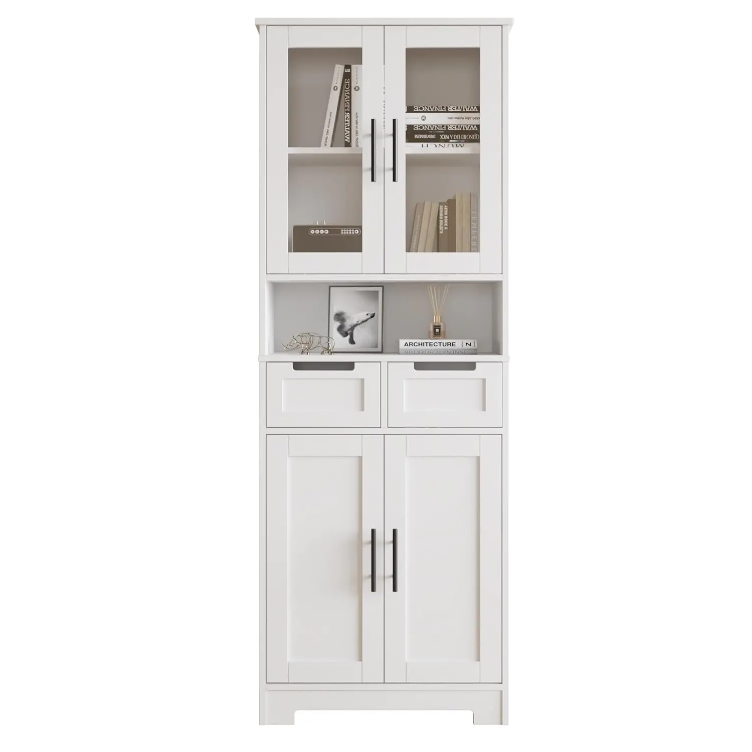67" Tall Bathroom Storage Cabinet with Drawers Acrylic Doors Adjustable Shelves Freestanding Laundry Pantry White Customized
67" Tall Bathroom Storage Cabinet with Drawers Acrylic Doors Adjustable Shelves Freestanding Laundry Pantry White Customized