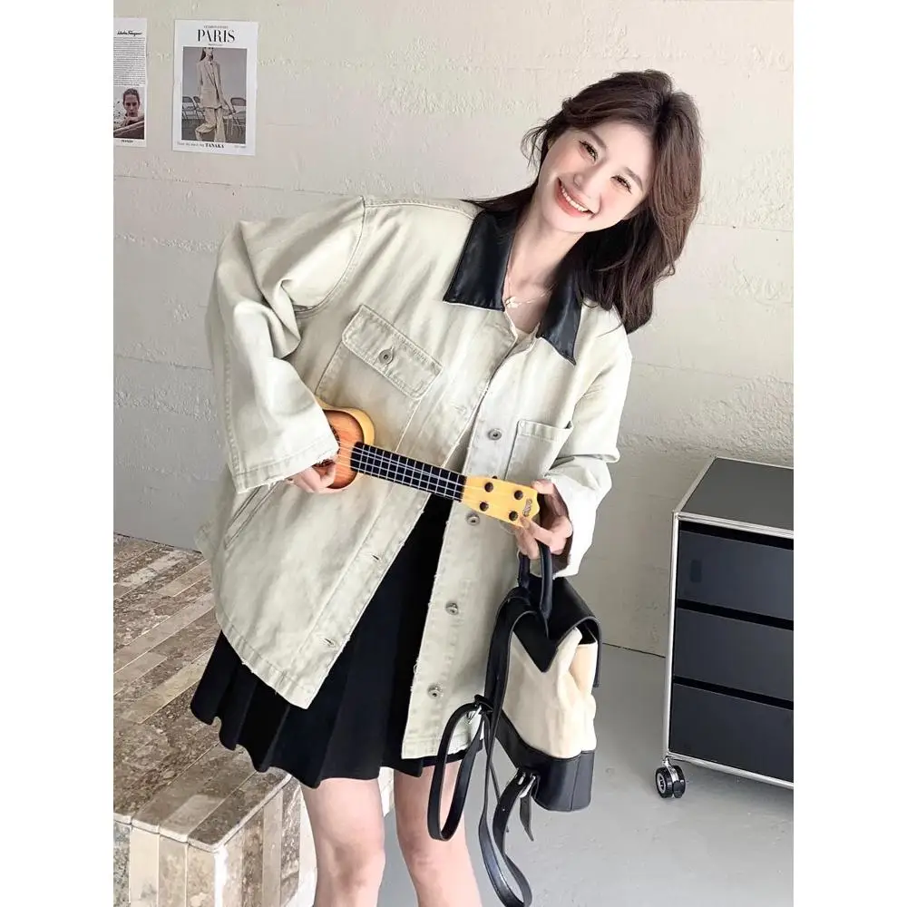 Джинсовая куртка с воротником из искусственной кожи, мужская осенне-зимняя нейтральная рабочая одежда, американская уличная одежда для пар
Джинсовая куртка с воротником из искусственной кожи, мужская осенне-зимняя нейтральная рабочая одежда, американская уличная одежда для пар