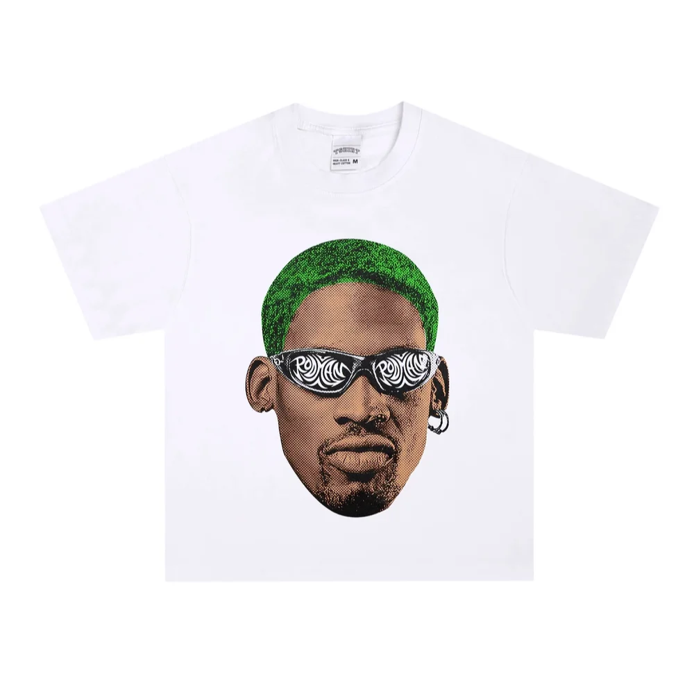 Dennis Rodman Print T-Shirt Men Oversized Cotton Streetwear Edgy Fit Trendy Crew Neck Portrait Print Short Sleeve Daily Tee
Dennis Rodman Print T-Shirt Men Oversized Cotton Streetwear Edgy Fit Trendy Crew Neck Portrait Print Short Sleeve Daily Tee