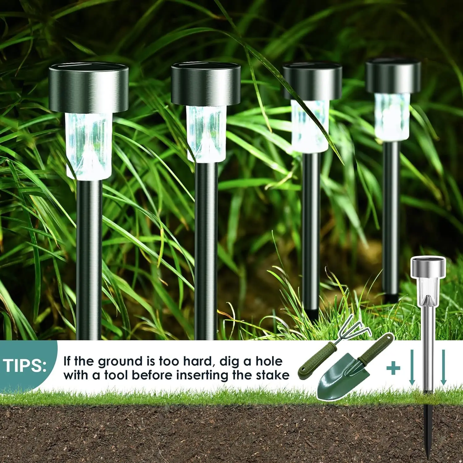 New Outdoor Waterproof Solar Light Stainless Steel Solar Garden Lights LED Decorative Garden Light Solar Lawn Ground Plug Lights
New Outdoor Waterproof Solar Light Stainless Steel Solar Garden Lights LED Decorative Garden Light Solar Lawn Ground Plug Lights