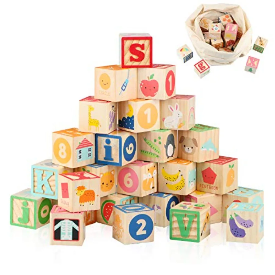 ABC Wooden Building Blocks for Toddlers 1-3 Large, 26 PCS Alphabet and Number Stacking Blocks, Educational Learning Toys for Bo
ABC Wooden Building Blocks for Toddlers 1-3 Large, 26 PCS Alphabet and Number Stacking Blocks, Educational Learning Toys for Bo