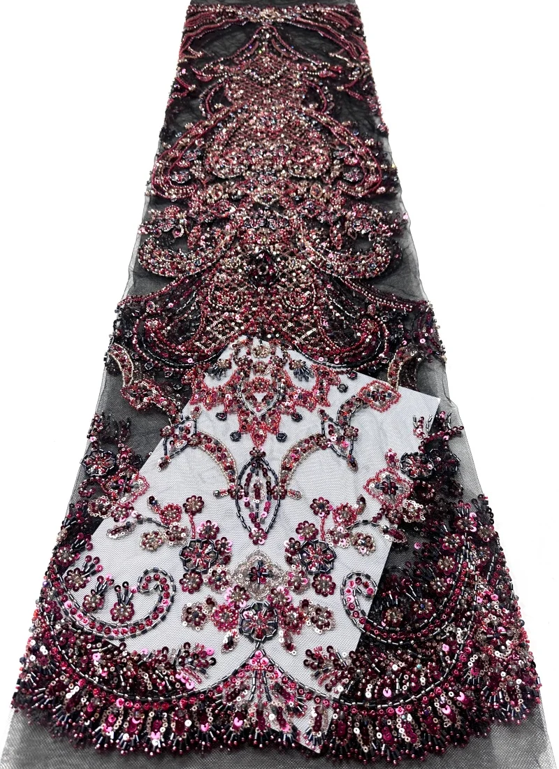Luxury African French Beaded Lace Fabric 2026 High Quality Lace Embroidered Nigerian Sequins Heavy Lace 5 Yards For Party Dress
Luxury African French Beaded Lace Fabric 2026 High Quality Lace Embroidered Nigerian Sequins Heavy Lace 5 Yards For Party Dress