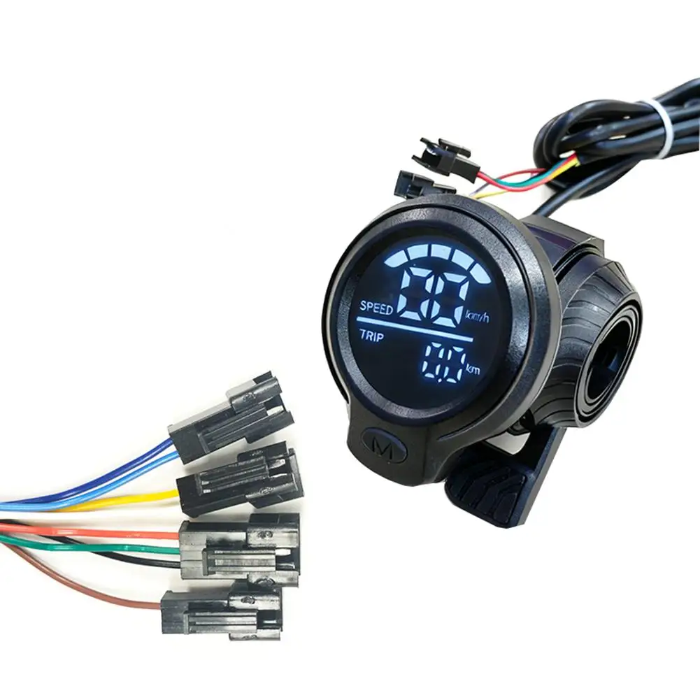 ЖК-дисплей для электрического велосипеда и скутера 24-72 В с дроссельной заслонкой для большого пальца, 8-контактное соединение, скорость, пробег, индикатор заряда батареи
ЖК-дисплей для электрического велосипеда и скутера 24-72 В с дроссельной заслонкой для большого пальца, 8-контактное соединение, скорость, пробег, индикатор заряда батареи