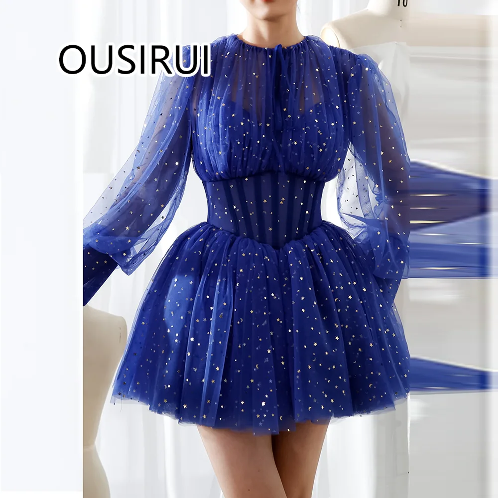vestidos de Prom Cocktail Gown A-line Shiny Sequins Short Mini O-neck Slim Celebrity Dress with Long Illusion Sleeve Customized
vestidos de Prom Cocktail Gown A-line Shiny Sequins Short Mini O-neck Slim Celebrity Dress with Long Illusion Sleeve Customized