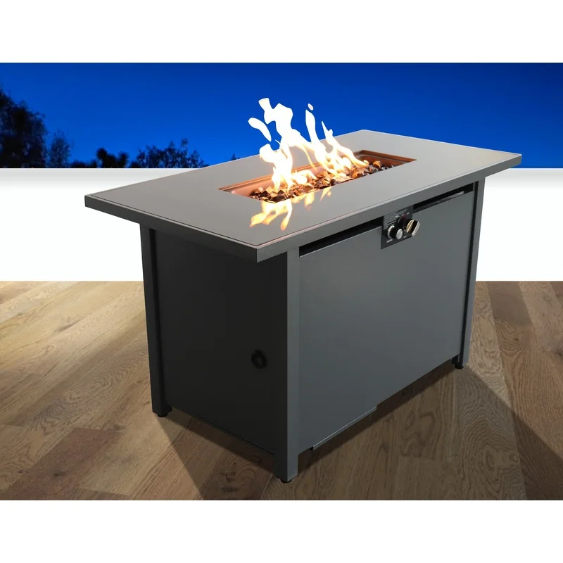 43" Smoked Glass Rectangular Metal Fire Pit
43" Smoked Glass Rectangular Metal Fire Pit