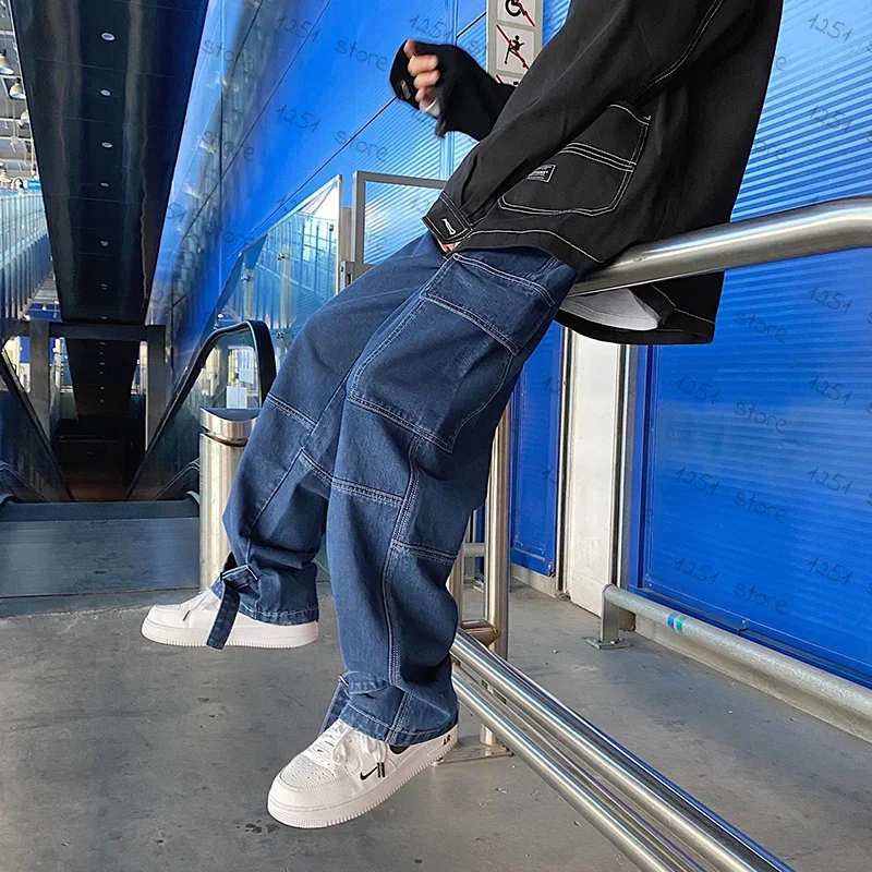 Cargo jeans mens Wide Leg Denim pants Loose Jeans Straight Baggy Men's Jeans fasnion hip hop Streetwear Neutral denim Trousers
Cargo jeans mens Wide Leg Denim pants Loose Jeans Straight Baggy Men's Jeans fasnion hip hop Streetwear Neutral denim Trousers