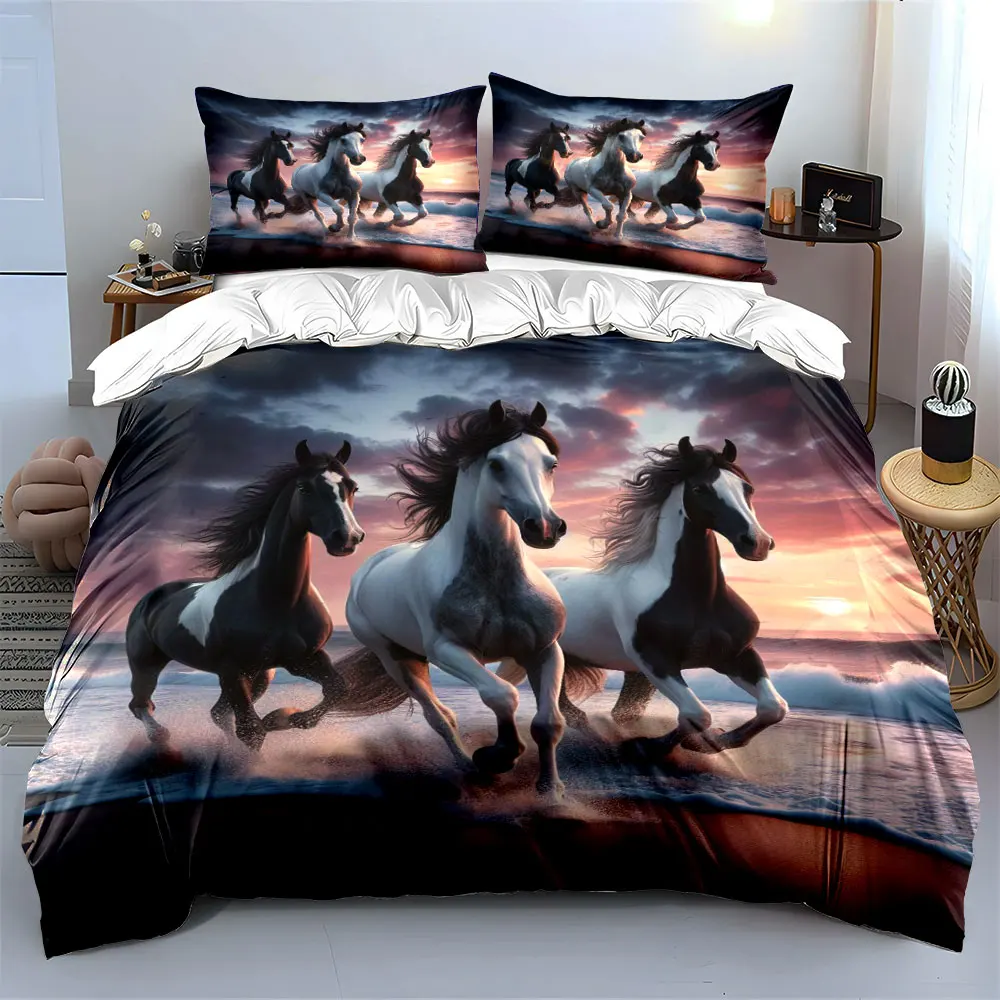 "Running Horses Sunset Decor" Soft Skin-Friendly Bedding Set Includes 1 Duvet Cover And 2 Pillowcase, Gift
"Running Horses Sunset Decor" Soft Skin-Friendly Bedding Set Includes 1 Duvet Cover And 2 Pillowcase, Gift