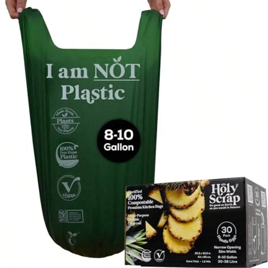 Lar Slim Compostable Trash Bags - 8-10 Gallon 30 Pack -Free Tall Kitchen Garba Bags Liners With Easy-Tie Handles Thick Bin Bag
Lar Slim Compostable Trash Bags - 8-10 Gallon 30 Pack -Free Tall Kitchen Garba Bags Liners With Easy-Tie Handles Thick Bin Bag