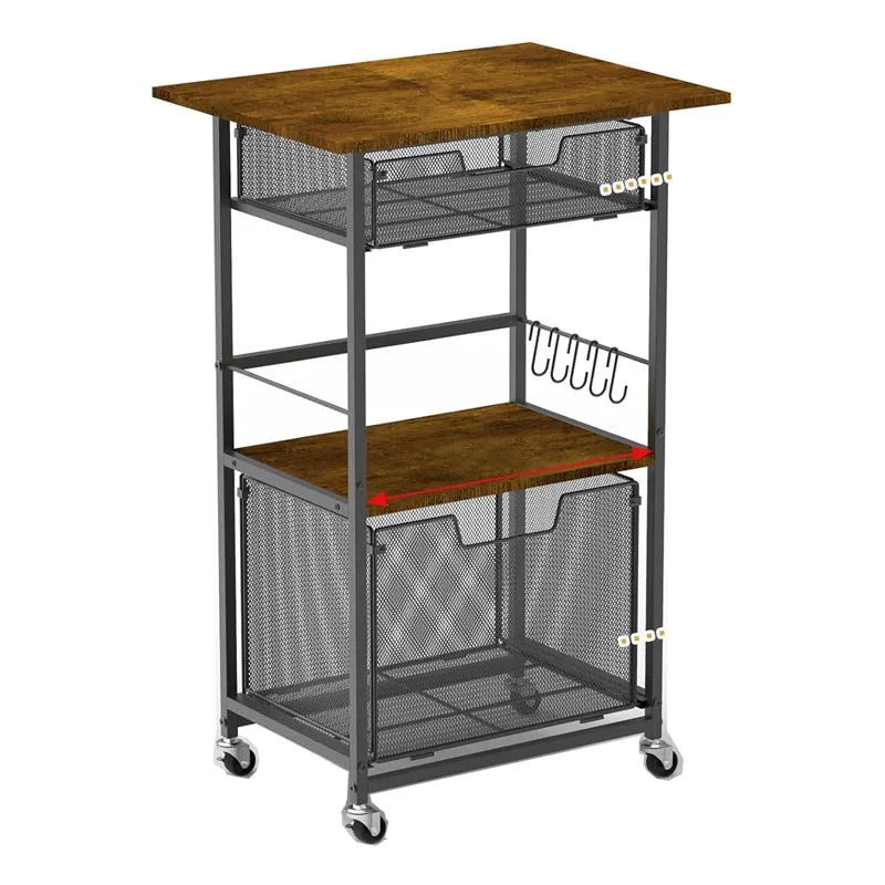 Multifunctional Kitchen Shelf with Drawer Microwave Rack Iron Wood Kitchen Cart Shelf with Hook
Multifunctional Kitchen Shelf with Drawer Microwave Rack Iron Wood Kitchen Cart Shelf with Hook