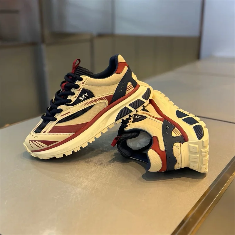 Street Style Thick Sole Men Sneakers New Mixed Colors Lace-Up Couple Casual Shoes Comfortable Breathable Running Walking Shoes
Street Style Thick Sole Men Sneakers New Mixed Colors Lace-Up Couple Casual Shoes Comfortable Breathable Running Walking Shoes
