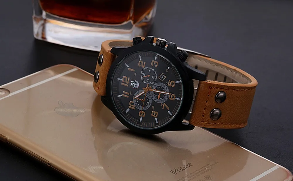 Luxury Fashion Mens Sports Watches Male Brown Leather Quartz Wrist Watch Men Business Casual Watch Relogio Masculino
Luxury Fashion Mens Sports Watches Male Brown Leather Quartz Wrist Watch Men Business Casual Watch Relogio Masculino